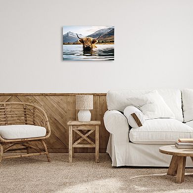 Stupell Home Decor Cattle Peeking from Water Wall Art