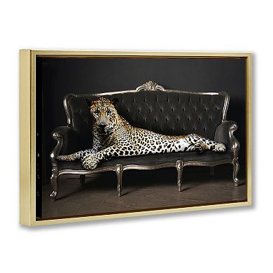 Stupell Home Decor Cheetah Sprawled on Couch Wall Art