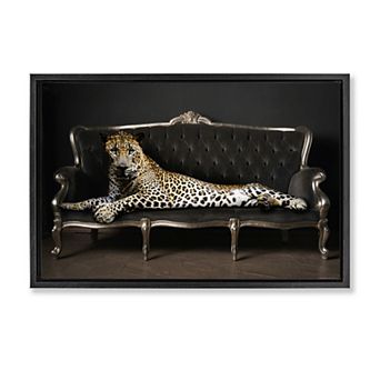 Stupell Home Decor Cheetah Sprawled on Couch Wall Art