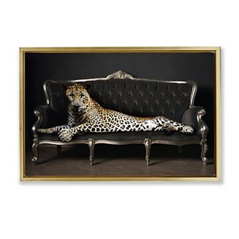 Stupell Home Decor Cheetah Sprawled on Couch Wall Art