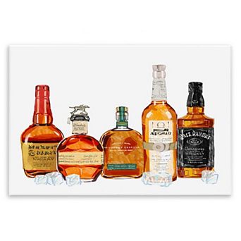 Stupell Home Decor Whiskey Bottles and Ice Cubes Wall Art