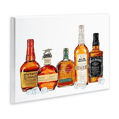 Stupell Home Decor Whiskey Bottles and Ice Cubes Wall Art
