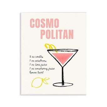 Stupell Home Decor Cosmopolitan Drink Recipe Wall Art