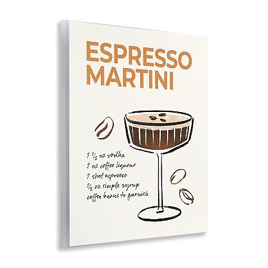 Stupell Home Decor Espresso Martini Recipe Wall Art