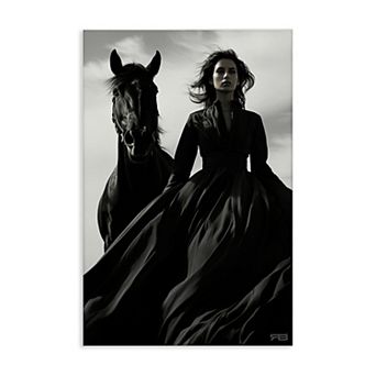 Stupell Home Decor Trendy Woman with Horse Wall Art