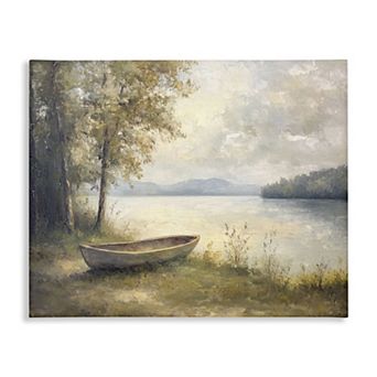 Stupell Home Decor Boat at Lakes Edge Wall Art