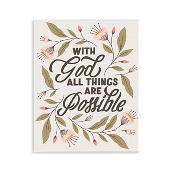 Stupell Home Decor All Things Possible With God Wall Art