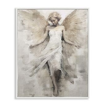 Stupell Home Decor Ivory Abstract Angel Framed Giclee Wall Art