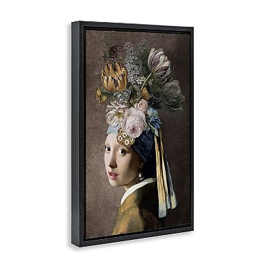 Stupell Home Decor Classic with Vintage Blooms Framed Floating Canvas Wall Art
