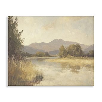 Stupell Home Decor Wild River Mountain View Canvas Wall Art