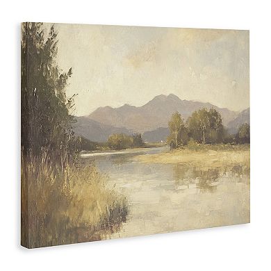 Stupell Home Decor Wild River Mountain View Canvas Wall Art