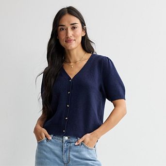 Women's Sonoma Goods For Life® Lightweight Short Sleeve Cardigan