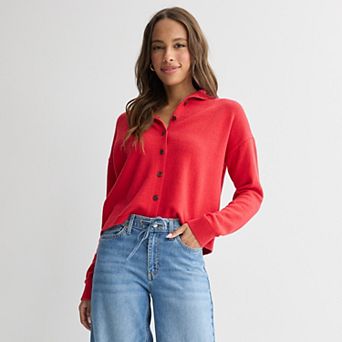 Women's Sonoma Goods For Life® Funnel Neck Sweater Cardigan