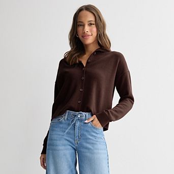 Women's Sonoma Goods For Life® Funnel Neck Sweater Cardigan