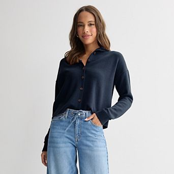 Women's Sonoma Goods For Life® Funnel Neck Sweater Cardigan