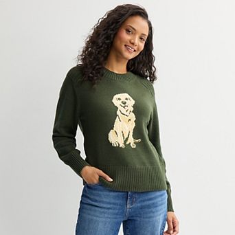 Women's Sonoma Goods For Life® Casual Crewneck Sweater with Dog Design
