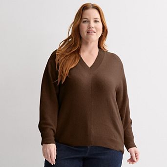 Plus Size Sonoma Goods For Life® Lightweight V-Neck Sweater
