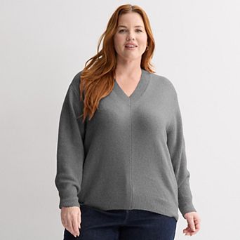 Plus Size Sonoma Goods For Life® Lightweight V-Neck Sweater