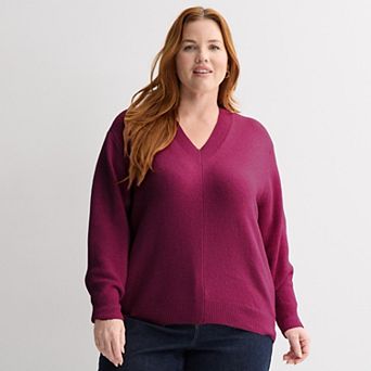 Plus Size Sonoma Goods For Life® Lightweight V-Neck Sweater