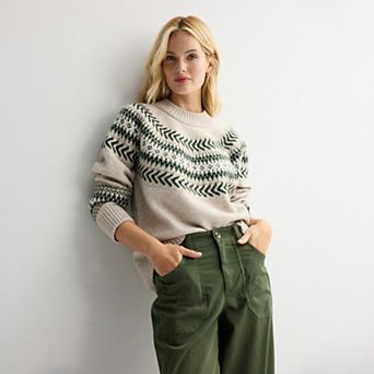 Women's Sonoma Goods For Life® Patterned Cozy Crewneck Sweater