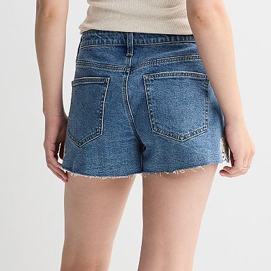 Juniors' Project Indigo Side Crochet Jean Shorts