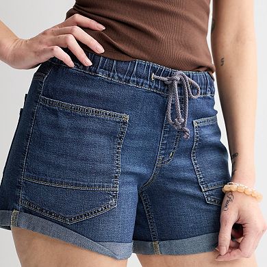 Juniors' Project Indigo Barrel Jean Shorts