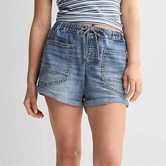 Juniors' Project Indigo Barrel Jean Shorts