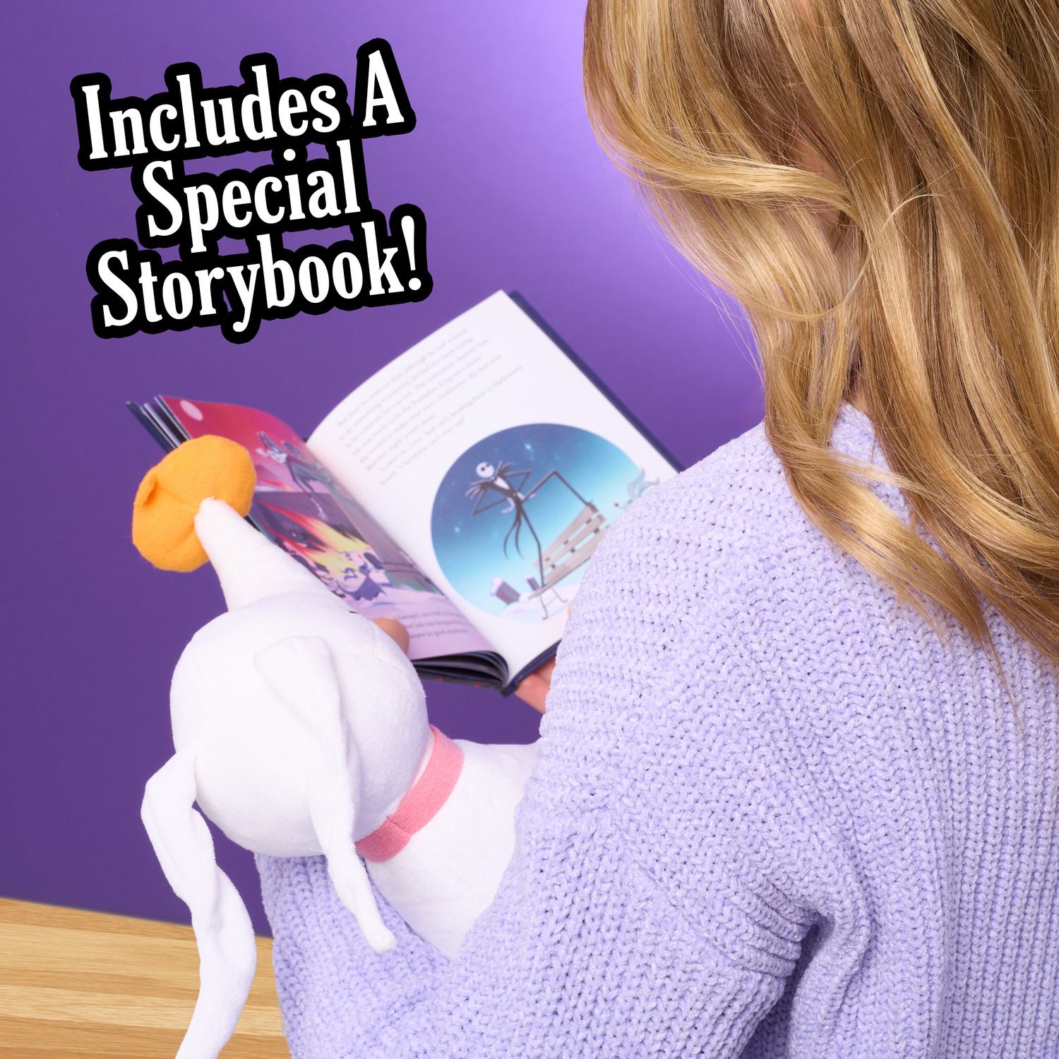 Детские мягкие игрушки Kohl's Cares Disney's Tim Burton's The Nightmare Before Christmas Zero Plush Toy and Book Bundle — фото 4