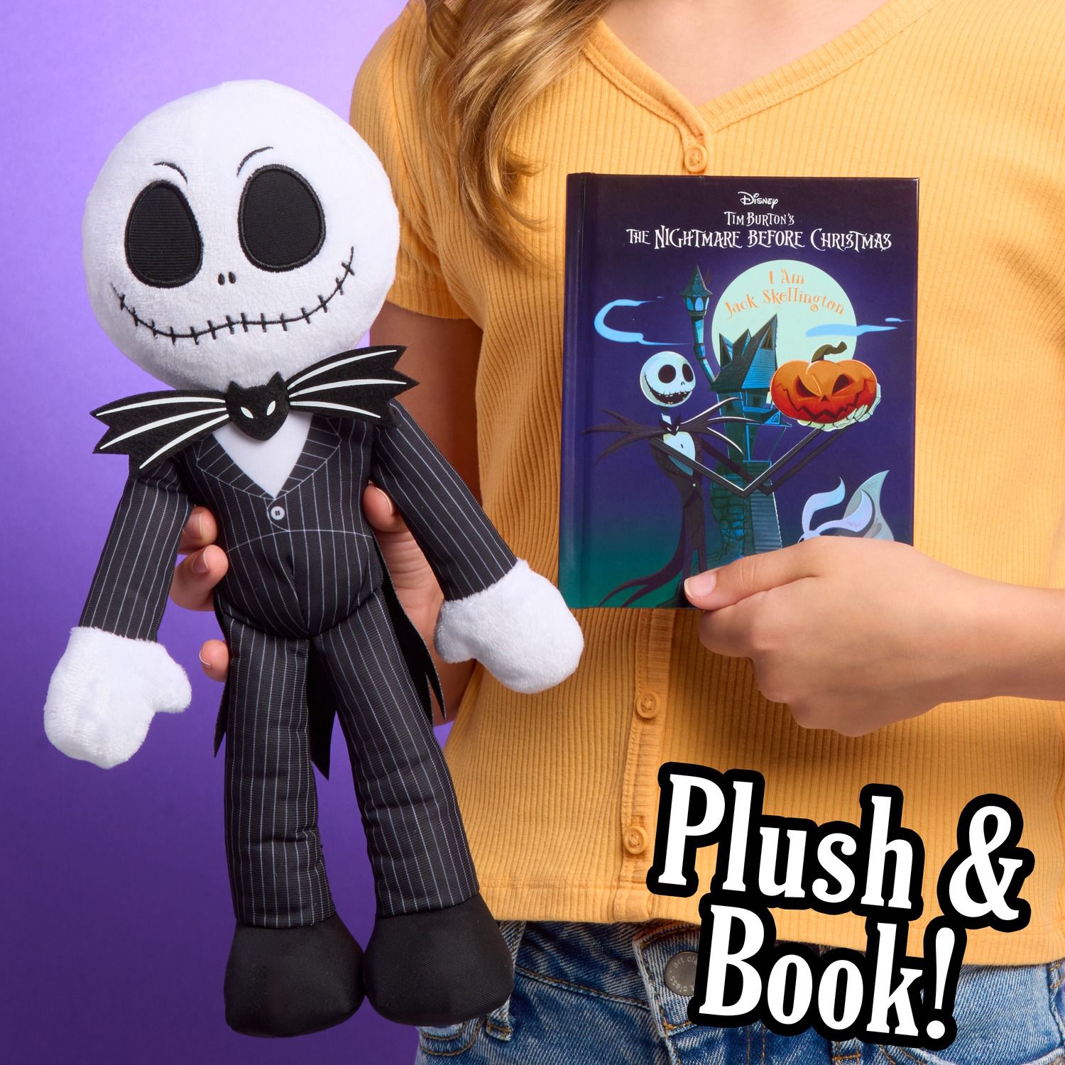 Детские мягкие игрушки Kohl's Cares Disney's Tim Burton's The Nightmare Before Christmas Jack Skellington Plush Toy and Book Bundle — фото 4
