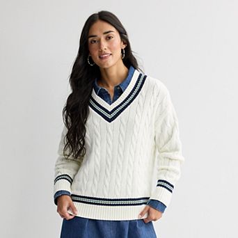 Women's Sonoma Goods For Life® V-Neck Cable Sweater