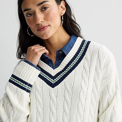 Women's Sonoma Goods For Life® V-Neck Cable Sweater