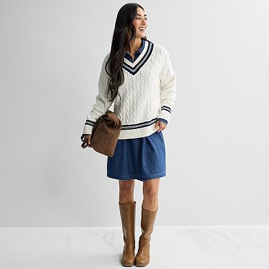 Women's Sonoma Goods For Life® V-Neck Cable Sweater