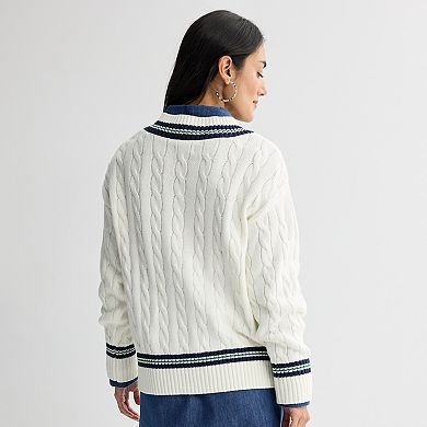 Women's Sonoma Goods For Life® V-Neck Cable Sweater