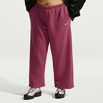 Plus Size Nike Studio Fleece Mid-Rise Wide Leg Jogger Pants