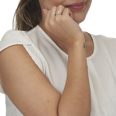 PalmBeach Jewelry 0.07 TCW Round Cubic Zirconia Sterling Silver Eternity Circles Ring