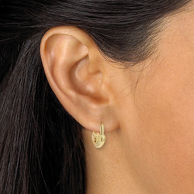 PalmBeach Jewelry Round Crystal Goldtone Heart Lock and Hoop Earrings, 2-Pair Set