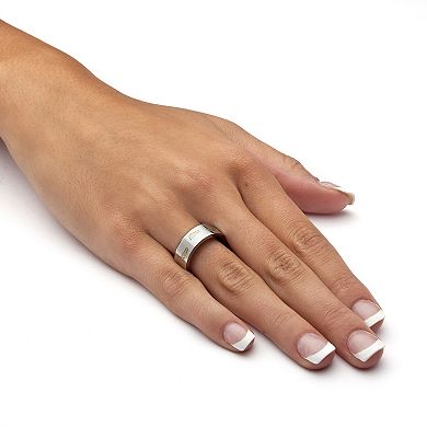 PalmBeach Jewelry "Footprints in the Sand" Two-Tone Ring in Stainless Steel