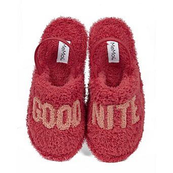Kids "Good Nite" Fluffy Faux Sherpa Slipper Scuff