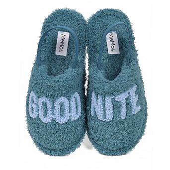 Kids "Good Nite" Fluffy Faux Sherpa Slipper Scuff