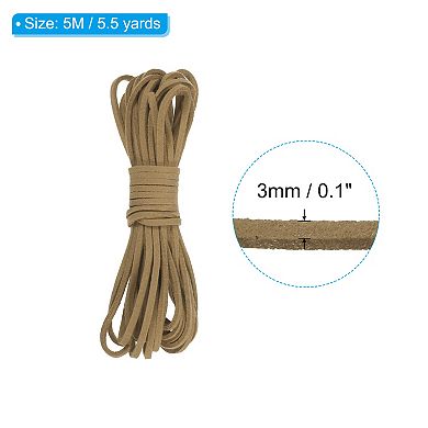 5.5 Yards x 3mm Faux Suede Leather Cord, Leather Lace String for Beading Making DIY Crafts
