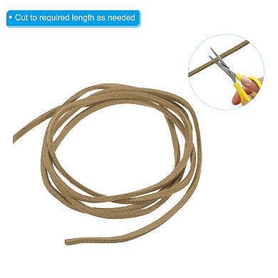 5.5 Yards x 3mm Faux Suede Leather Cord, Leather Lace String for Beading Making DIY Crafts