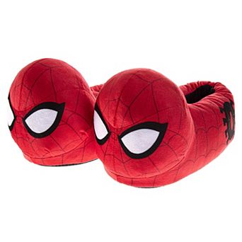 Marvel Spiderman Men's Slippers Cozy, Plush, and Fun House Shoes (Size 7/13)