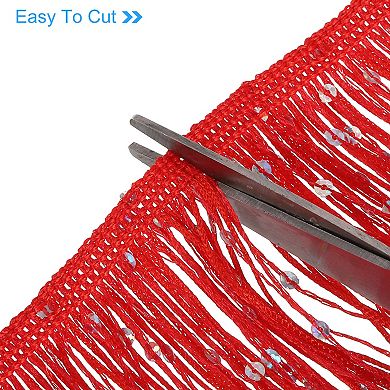 5 Yards of 10cm/4" Sequin Fringe Trim Sparkling DIY Fringe Tassel Trim Ribbon