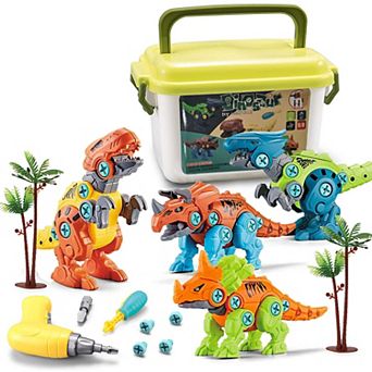 Take Apart Dinosaur Toys with Electric Drill DIY Building Set Educational Gift for Kids 3-7