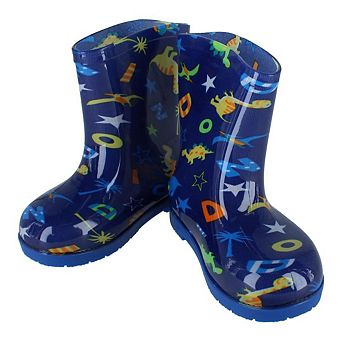 Wootie Little Boy's Waterproof Dino Print Rain Boots