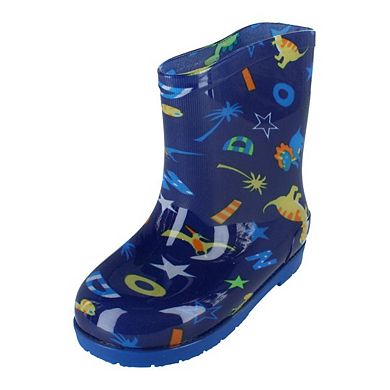 Wootie Little Boy's Waterproof Dino Print Rain Boots