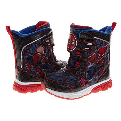 Marvel SpiderMan Snow Boots Boys - Waterproof Warm Lined Hook & Loop (Toddler/Little Kid)