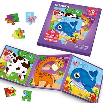 QUOKKA Magnetic Toddler Puzzles Ages 2-4 - Travel Games for Kids 4-6 Boys and Girls