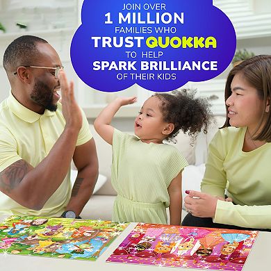 QUOKKA Puzzles for Toddlers 3-5 Shimmer 4-Pack 30 Pieces Puzzles for Kids Ages 2-4