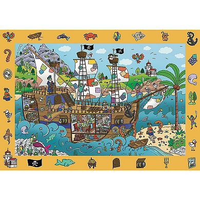 Trefl Kids 100 Piece Puzzle - Spy Guy - Pirate Ship - The Treflik Family